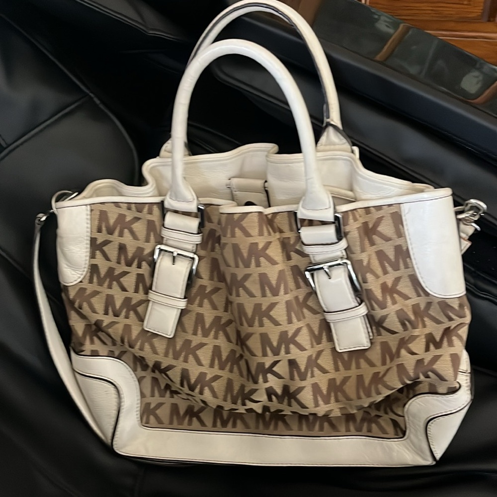 Mk Two Way Canvas and Leather Handbag/Crossbody - Picture 3 of 16